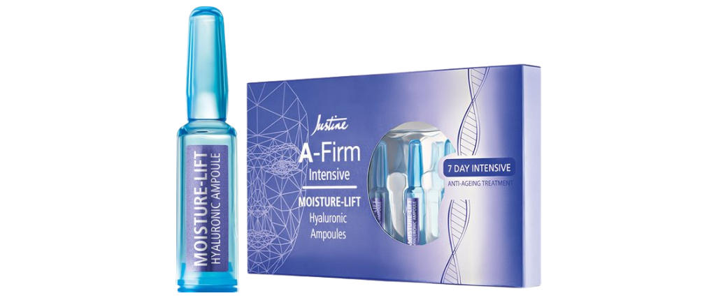 LORNA RECOMMENDS JUSTINE A-FIRM INTENSIVE MOISTURE-LIFT HYALURONIC AMPOULES